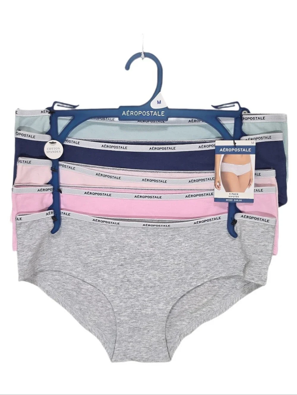 Aeropostale Women's Cheeky Hipster Hiphugger Underwear Panties 5-Pack M